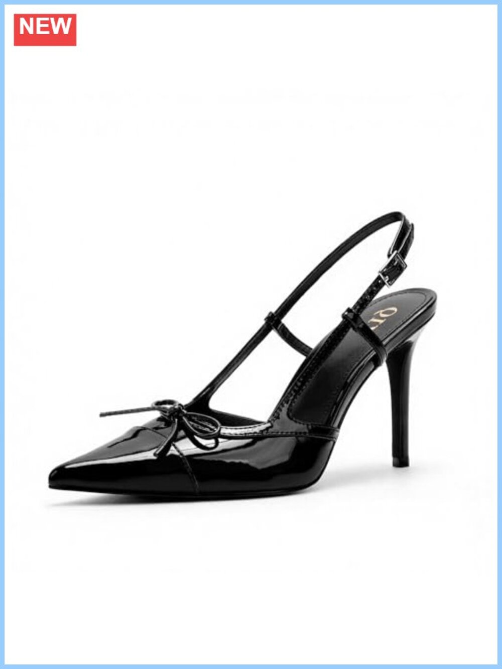 Pointed Toe Slingback Stiletto Heels Faux Leather Dressy Pumps